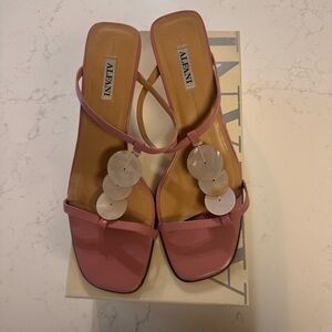 Alfani Blush Pink Heeled Sandals Size 9M Shell Detail